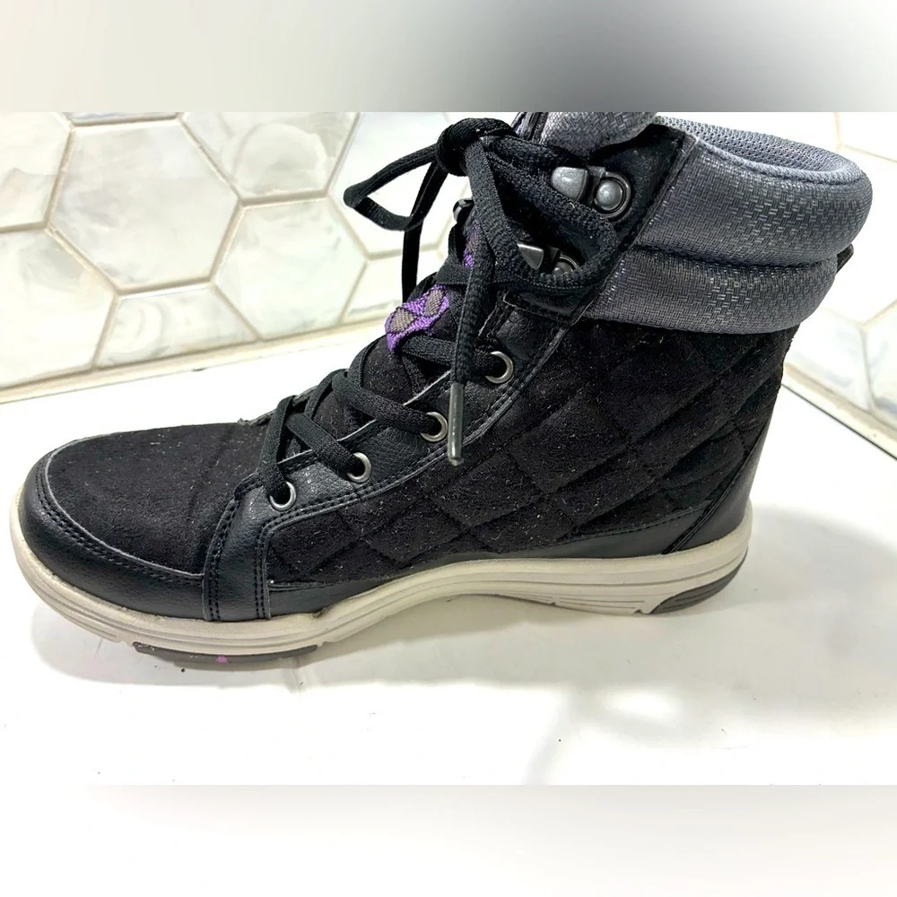Ryka Aurora Women's Quilted High-Top Black Ankle Booties Size 7